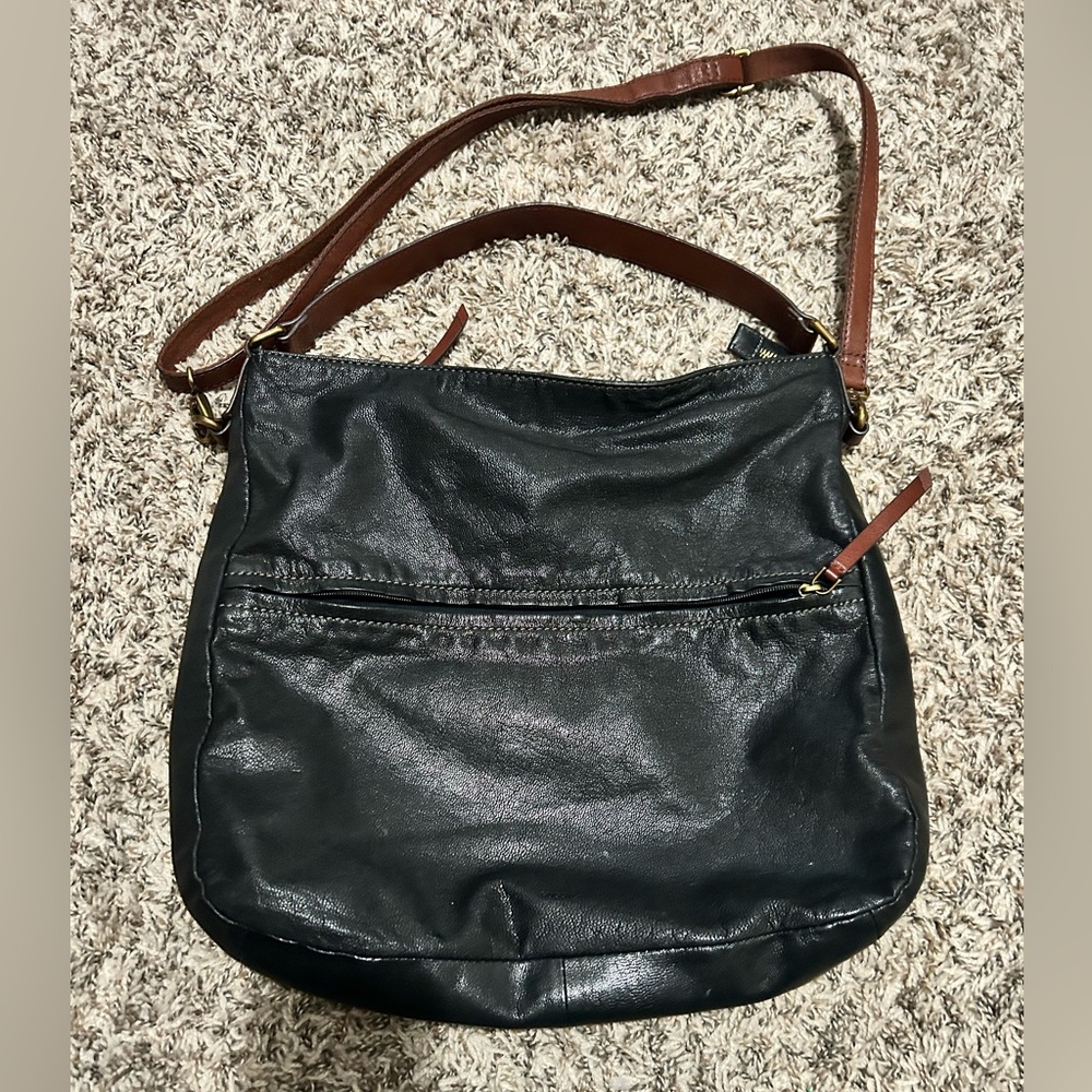 Fossil Corey Hobo Bag Black Leather Shoulder Bag